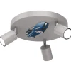 Spots|Kinderzimmerlampen*Luminex Kinderzimmerleuchte Decke Grau 3x GU10 Ø 30 cm Metall