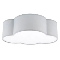 TK Lighting Kinderzimmerleuchte Grau Stoff Grau flach 2x E27 Wolke<Kinder Kinderzimmerlampen|Kinderlampen