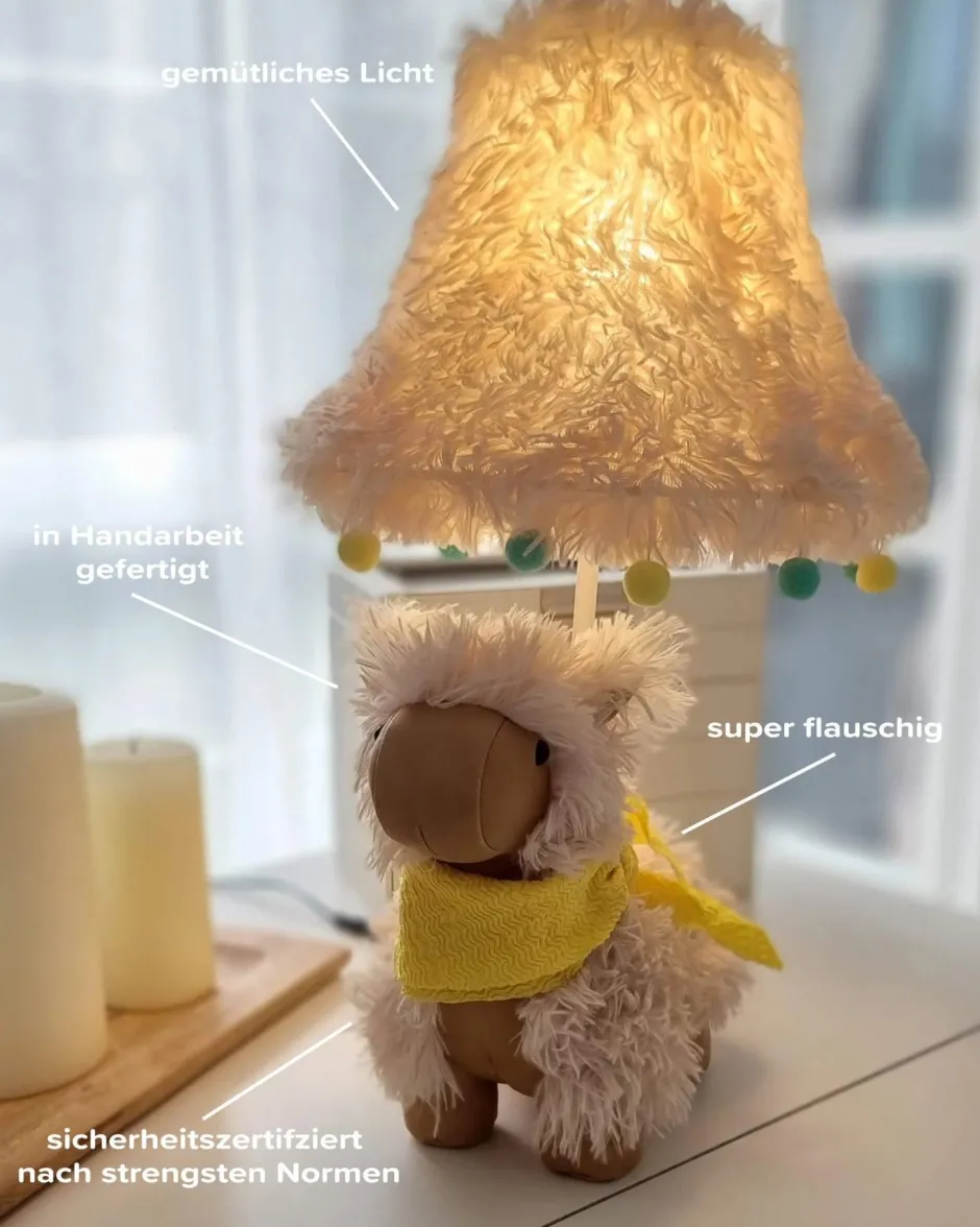 Wohnzimmerlampen|Kinderzimmerlampen*Happy Lamps Kinderzimmerleuchte LED 48 cm hoch Alpaka vegan niedlich