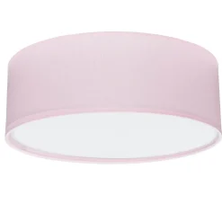 Kinderzimmerlampen|Kinderlampen*TK Lighting Kinderzimmerleuchte Rosa Ø 38 cm rund flach Stoffschirm