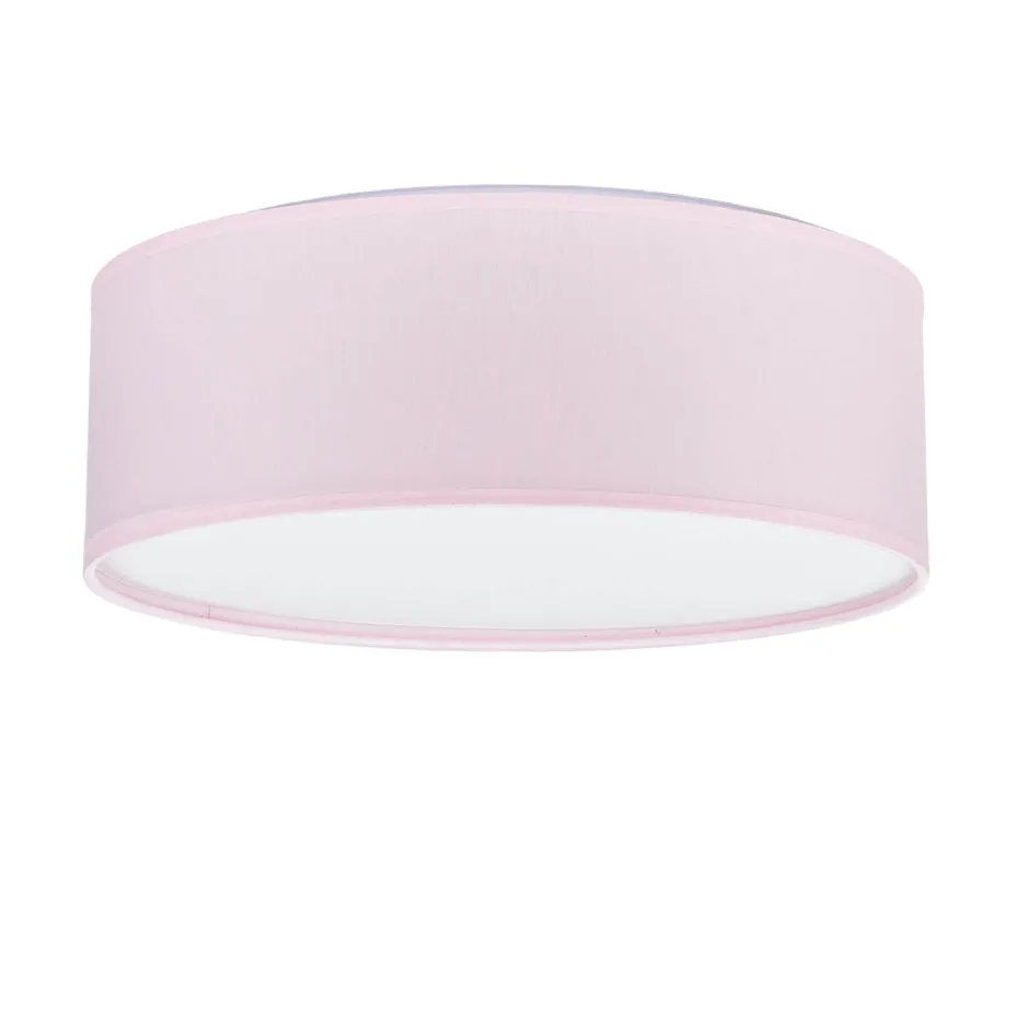 Kinderzimmerlampen|Kinderlampen*TK Lighting Kinderzimmerleuchte Rosa Ø 38 cm rund flach Stoffschirm