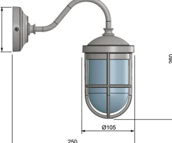 Laura Suardi Klassische Wandleuchte FIRENZE Chrom Maritim IP43< Außenleuchten Antik|Außenwandleuchten
