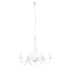 Hängelampen|Bürolampen*ALDEX Klassischer Kronleuchter Weiß Metall 6-flammig Kerzen