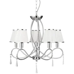 Hängelampen|Stofflampen*Searchlight Klassischer Pendelleuchte verchromt