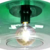 Wohnzimmerlampen|Glaslampen*Eco-Light Kleine Deckenlampe Glas Grün rund Ø 35 cm E27 blendarm
