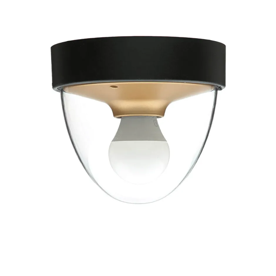 Nowodvorski Kleine Deckenlampe Schwarz Gold Ø18cm rund IP44 E27< Moderne Lampen|Feuchtraumleuchten