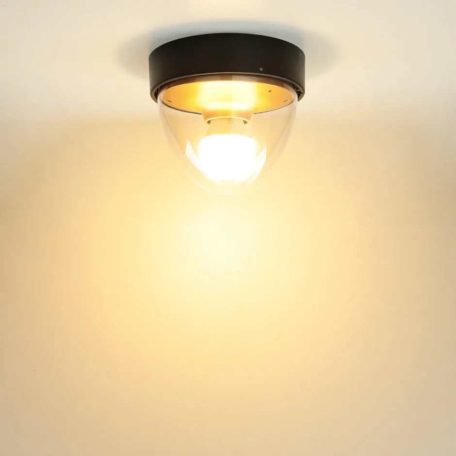 Nowodvorski Kleine Deckenlampe Schwarz Gold Ø18cm rund IP44 E27< Moderne Lampen|Feuchtraumleuchten
