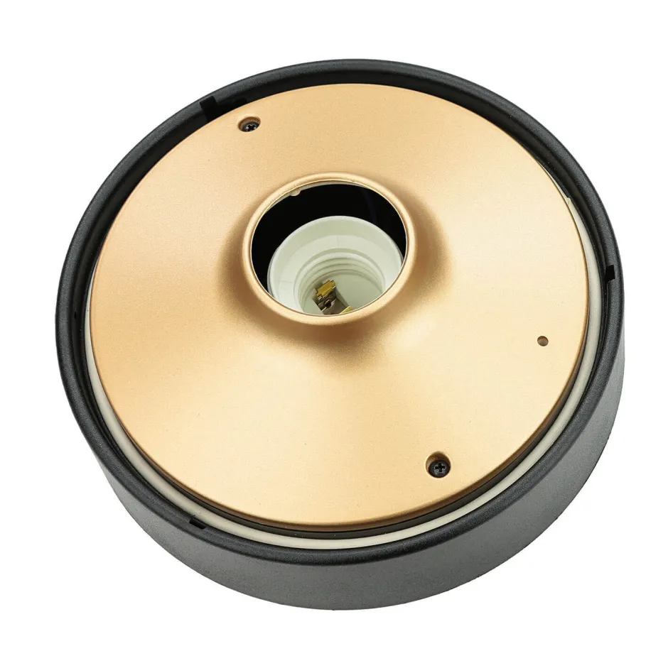 Nowodvorski Kleine Deckenlampe Schwarz Gold Ø18cm rund IP44 E27< Moderne Lampen|Feuchtraumleuchten