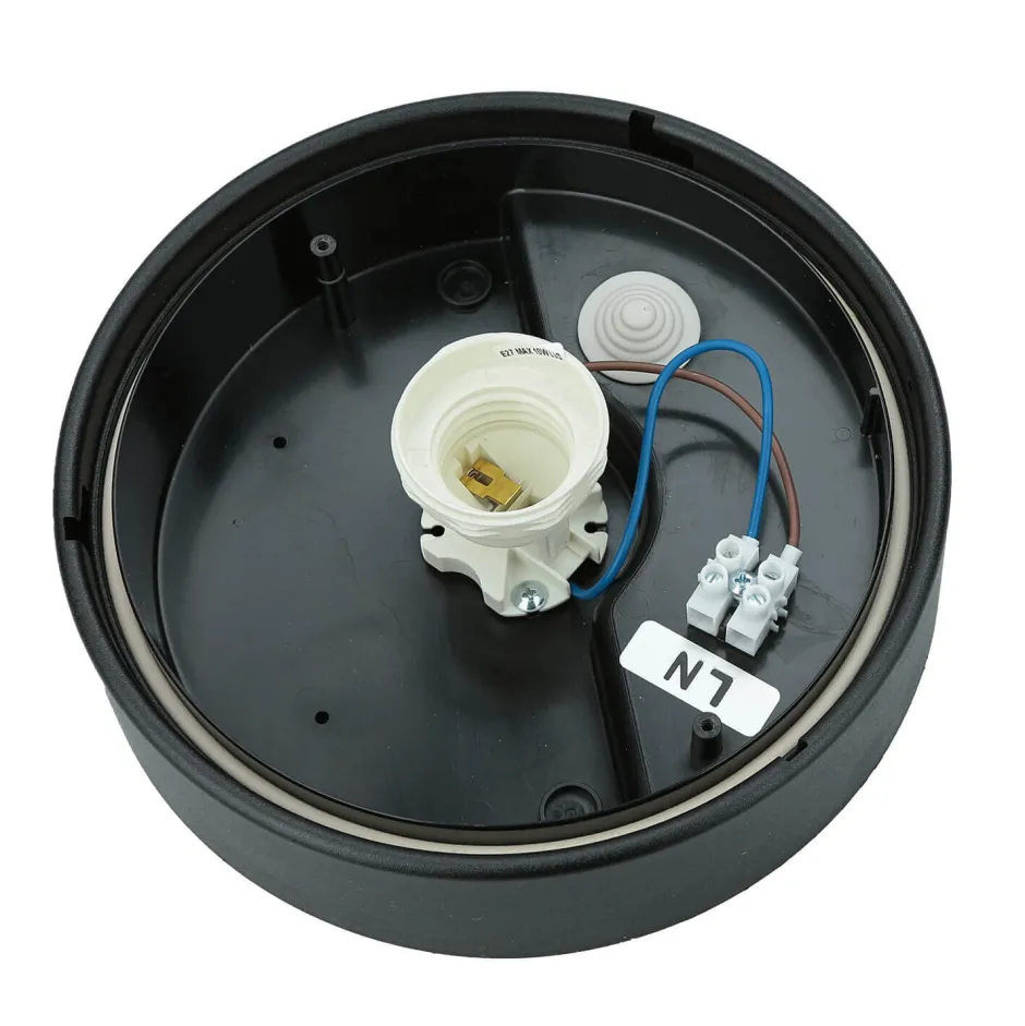 Nowodvorski Kleine Deckenlampe Schwarz Gold Ø18cm rund IP44 E27< Moderne Lampen|Feuchtraumleuchten