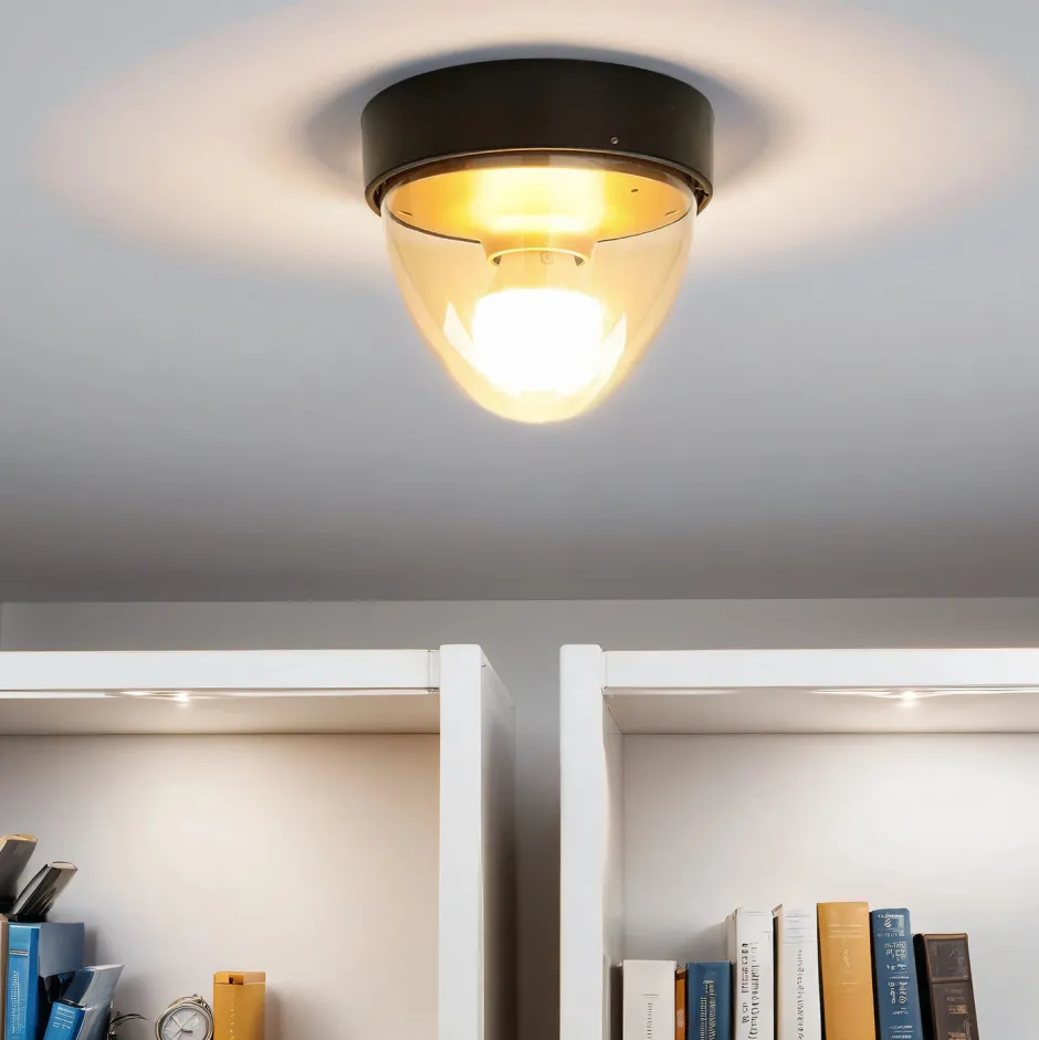 Nowodvorski Kleine Deckenlampe Schwarz Gold Ø18cm rund IP44 E27< Moderne Lampen|Feuchtraumleuchten