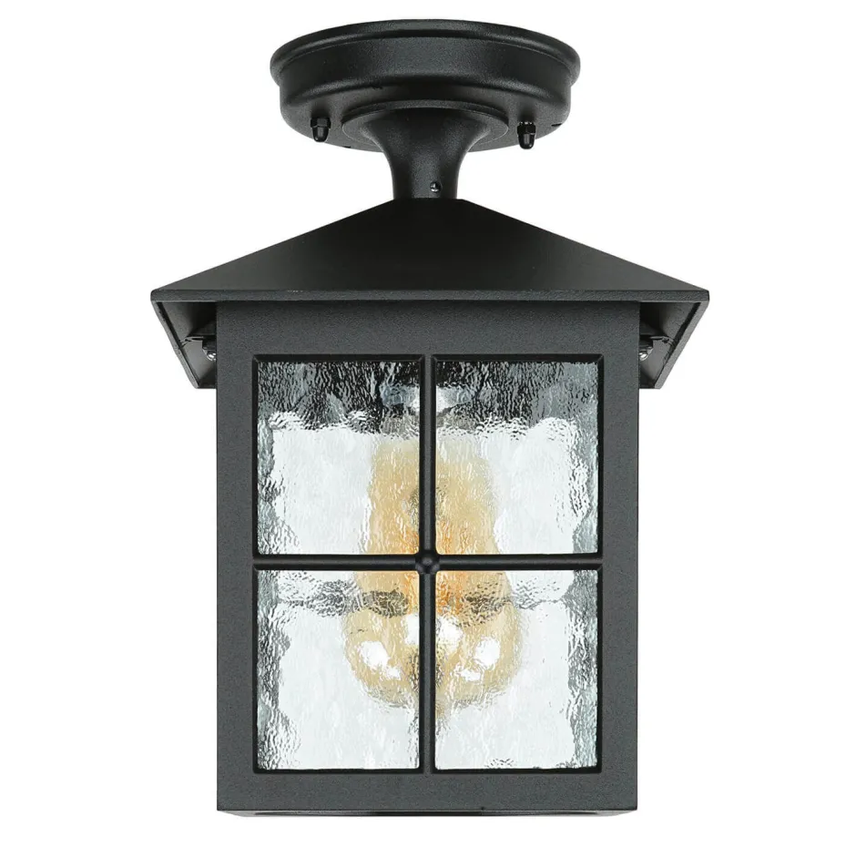 Rustikale Lampen|Vintage Lampen*Elstead Kleine Deckenleuchte HAROLD außen Schwarz Rustikal