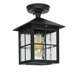 Rustikale Lampen|Vintage Lampen*Elstead Kleine Deckenleuchte HAROLD außen Schwarz Rustikal