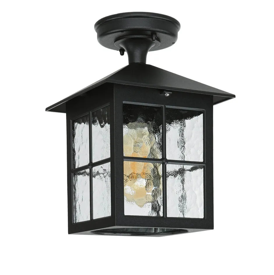 Rustikale Lampen|Vintage Lampen*Elstead Kleine Deckenleuchte HAROLD außen Schwarz Rustikal