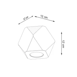 Sollux Kleine Deckenleuchte Holz geometrisch H: 12 cm flach GU10< Holzlampen|Moderne Lampen
