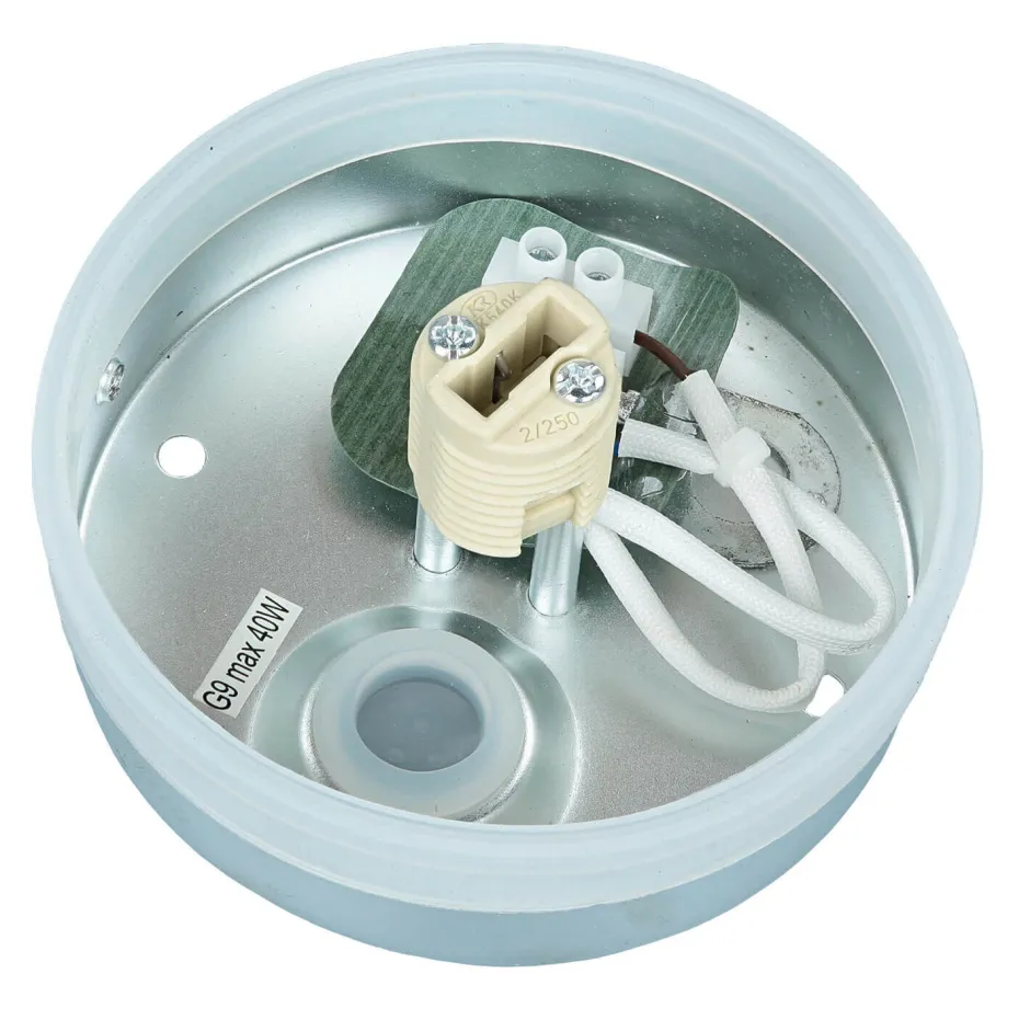 Nowodvorski Kleine Deckenleuchte Weiß Schwarz Glasschirm IP44< Glaslampen|Feuchtraumleuchten