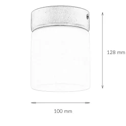 Nowodvorski Kleine Deckenleuchte Weiß Schwarz Glasschirm IP44< Glaslampen|Feuchtraumleuchten