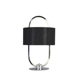 Searchlight Kleine LED Tischlampe Metall Stoff dimmbar Touch 41 cm< Wohnzimmerlampen|Stofflampen