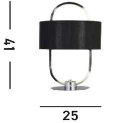 Searchlight Kleine LED Tischlampe Metall Stoff dimmbar Touch 41 cm< Wohnzimmerlampen|Stofflampen