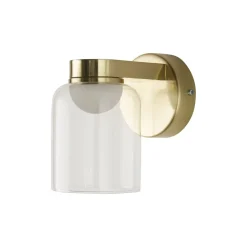 Led Lampen|Wandleuchten*Searchlight Kleine LED Wandlampe Glasschirm Metall T:16 cm IP44 6 W