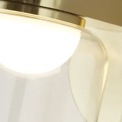 Led Lampen|Wandleuchten*Searchlight Kleine LED Wandlampe Glasschirm Metall T:16 cm IP44 6 W