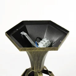 Rustikale Lampen|Wegeleuchten*Easylight Kleine Sockel Steh Lampe für außen Gold Antik 50,5cm