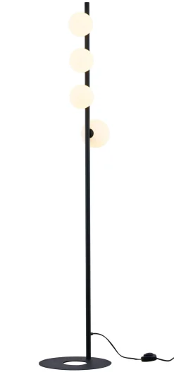 Bürolampen|Kugellampen*Jupiter Kleine Stehlampe Metall Glas G9 151 cm mit Fußschalter