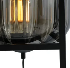 Glaslampen|Stehlampen*Masterlight Kleine Stehleuchte Glas Metall 138 cm Schwarz E27