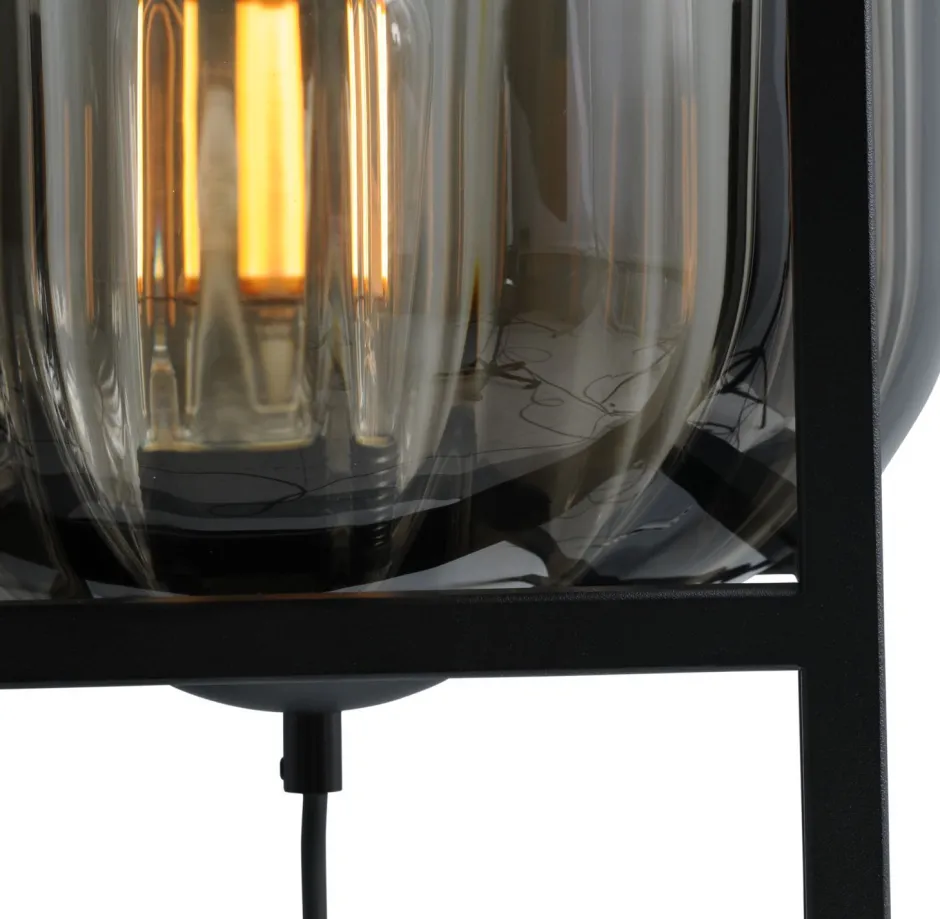 Glaslampen|Stehlampen*Masterlight Kleine Stehleuchte Glas Metall 138 cm Schwarz E27