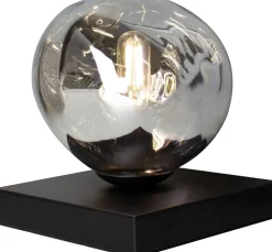 Eco-Light Kleine Tischlampe E14 Schwarz Silber 17,5 cm dekorativ< Glaslampen|Metall Lampen