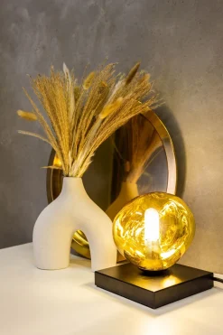 Eco-Light Kleine Tischlampe E14 Schwarz Gelb 17,5 cm dekorativ< Tischlampen|Glaslampen