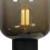 Glaslampen|Wohnzimmerlampen*Masterlight Kleine Tischlampe Rauchglas Metall 31 cm hoch Ø 20 cm E27