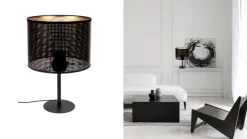 Belis Kleine Tischleuchte Metall Schwarz Gold E27 30 cm Loft< Wohnzimmerlampen|Metall Lampen