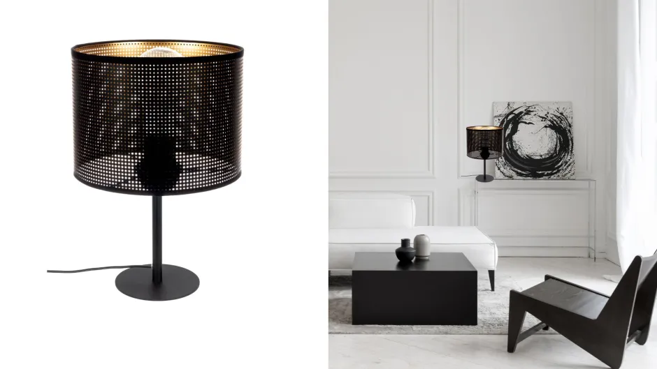 Belis Kleine Tischleuchte Metall Schwarz Gold E27 30 cm Loft< Wohnzimmerlampen|Metall Lampen