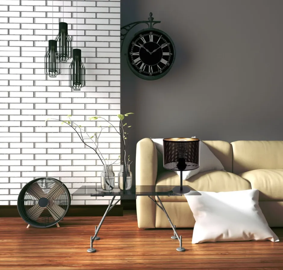 Belis Kleine Tischleuchte Metall Schwarz Gold E27 30 cm Loft< Wohnzimmerlampen|Metall Lampen