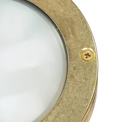 Außenwandleuchten|Rustikale Lampen*Lido Kleine Wandleuchte AGIA Messing Maritim Ø14cm IP64