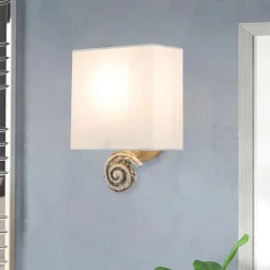 Elstead Kleine Wandleuchte Stoff H: 25,4 cm Creme Weiß< Wandleuchten|Flurlampen