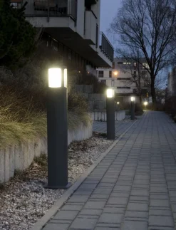 Metall Lampen|Wegeleuchten*SU-MA Kleine Wegeleuchte Dunkelgrau Aluminium E27 IP65 100 cm