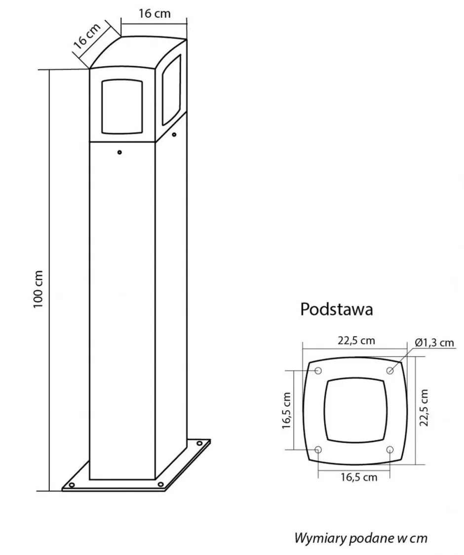 Metall Lampen|Wegeleuchten*SU-MA Kleine Wegeleuchte Dunkelgrau Aluminium E27 IP65 100 cm