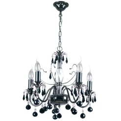 Hängelampen|Esszimmer Lampen*Glasberg Kleiner Kronleuchter Metall Ø45cm Esstisch ALEA