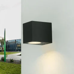 Moderne Lampen|Feuchtraumleuchten*Easylight Kompakte Wandlampe für außen Anthrazit GU10 AALBORG