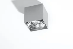 Spots|Küchenlampen*Sollux Kompakter Spot GELLIA Grau B:12cm eckig GU10