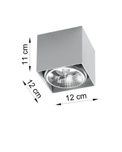 Spots|Küchenlampen*Sollux Kompakter Spot GELLIA Grau B:12cm eckig GU10