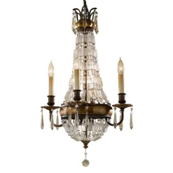 Designerlampen|Kristalllampen*Elstead Kristall Kronleuchter Antik Braun Esszimmer Wohnzimmer