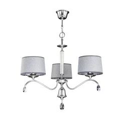 Hängelampen|Esszimmer Lampen*Jupiter Kronleuchter AELUA Chrom Grau Ø74cm 3xE27 Esstisch