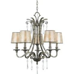 Hängelampen|Esszimmer Lampen*Elstead Kronleuchter ANABELL 6 Blattgold Lampe 5-armig