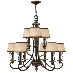 Designerlampen|Rustikale Lampen*Elstead Kronleuchter ANABELL 9 Bronze Ø71cm kürzbar Lampe