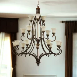 Rustikale Lampen|Designerlampen*Elstead Kronleuchter ANABELL 1 Ø137cm 18-armig Landhaus