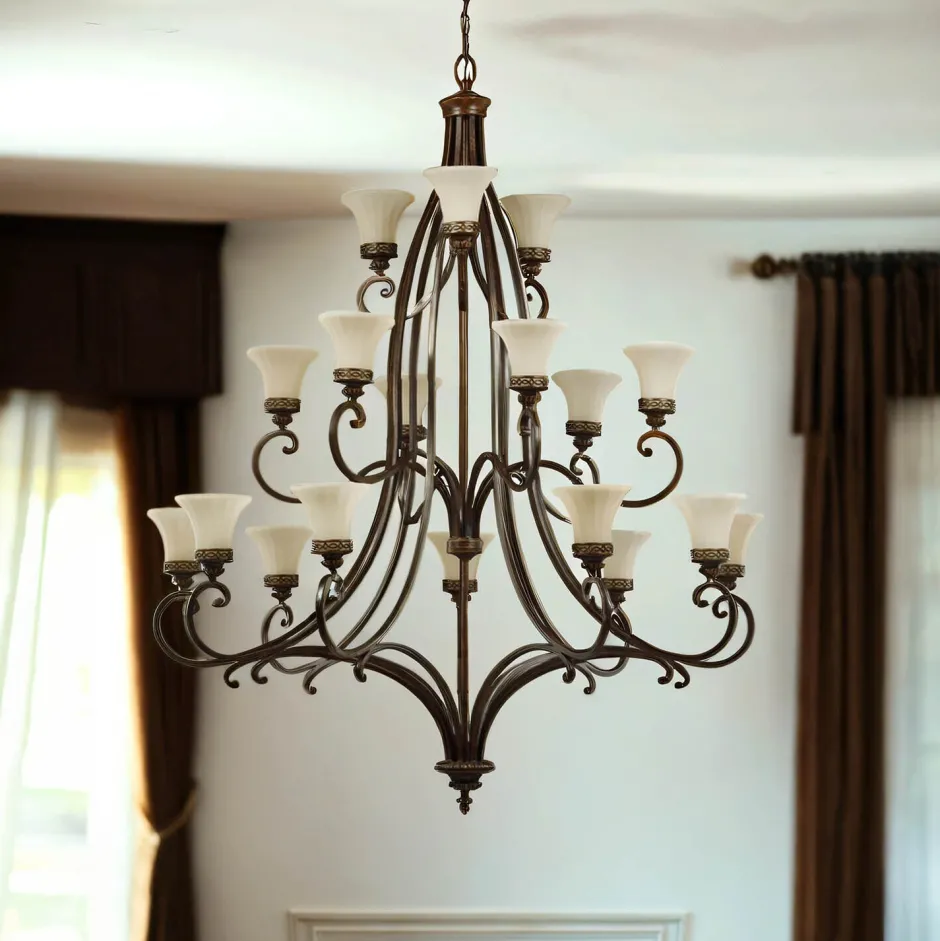 Rustikale Lampen|Designerlampen*Elstead Kronleuchter ANABELL 1 Ø137cm 18-armig Landhaus