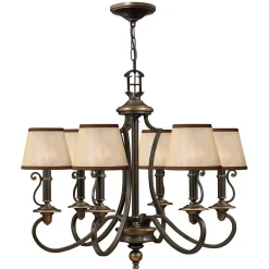 Wohnzimmerlampen|Designerlampen*Elstead Kronleuchter ANABELL 9 Creme Ø71cm kürzbar Lampe