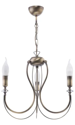 Hängelampen|Kronleuchter*Jupiter Kronleuchter AREGUND in Messing antik 3xE14 Ø48cm